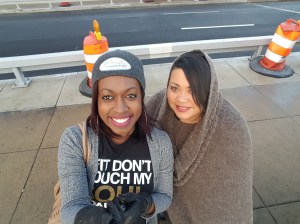 Selfie stick action. We were freezing ... can you tell?