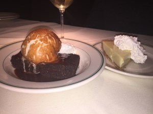 Dessert! Gluten-free brownie sundae and key lime pie